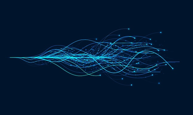 Ai technology Concept of artificial intelligence Blue and dots lines Digital communication science networks