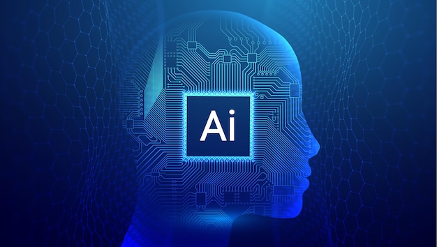 Ai woman face with circuit Artificial intelligence chatbot