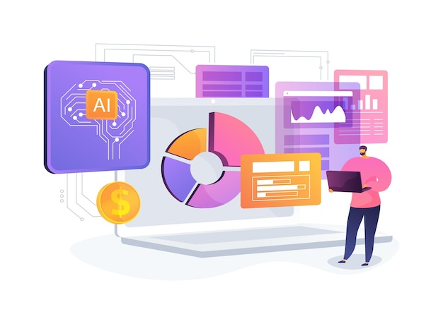 AIBacked Automated Bookkeeping abstract concept vector illustration