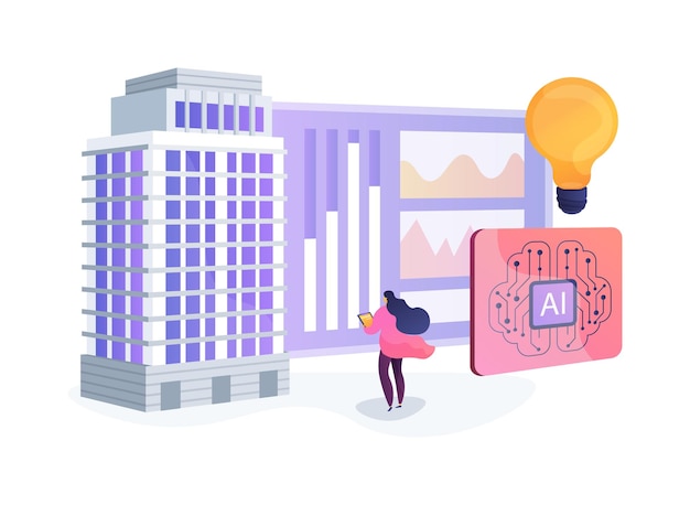 Aioptimized building energy management abstract concept vector illustration energy systems for hvac