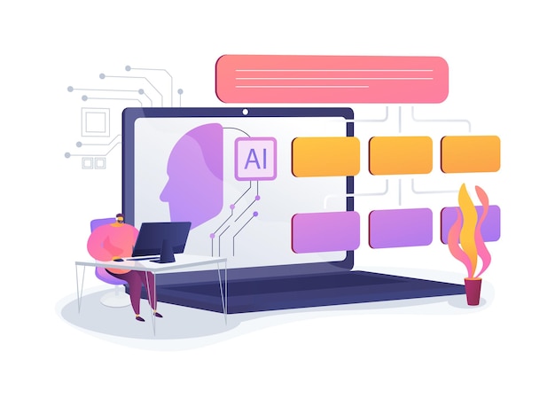 aioptimized call center operations abstract concept vector illustration