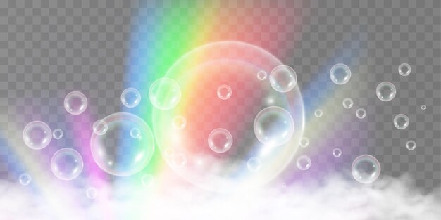 Air bubblesSoap foam vector illustration on a transparent background