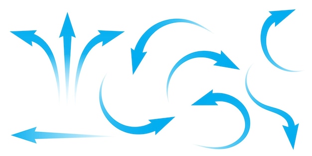 Air flow Set of blue arrows showing direction of air movement