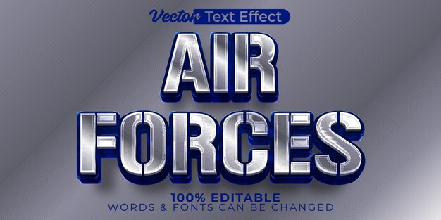 air forces vector text effect editable alphabet fly sky fighter