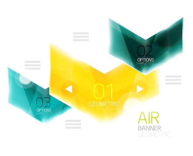 Air light glossy design of arrows Web info box or ui menu element