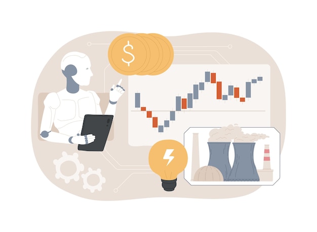 Aistreamlined energy trading abstract concept vector illustration energy energy trading in the