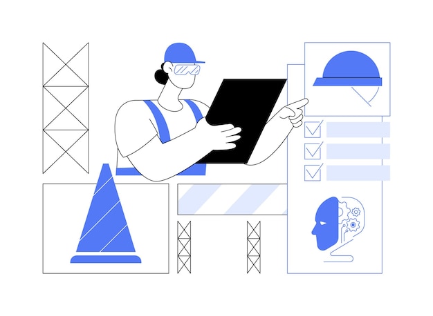 AISupported Workforce Safety abstract concept vector illustration