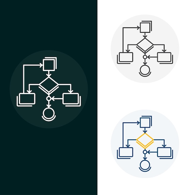 Algorithm Computational Logic Vector Icon Design