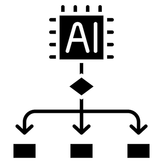 Algorithm Glyph Solid Black Illustration