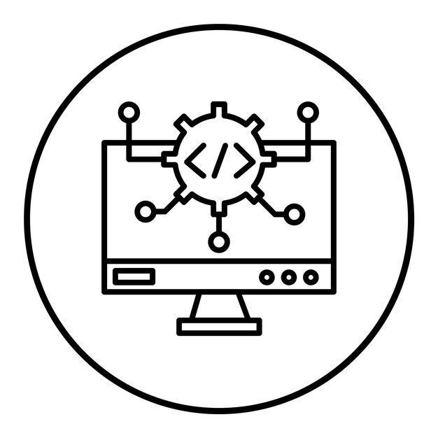 Algorithm vector icon Can be used for Coding and Development iconset