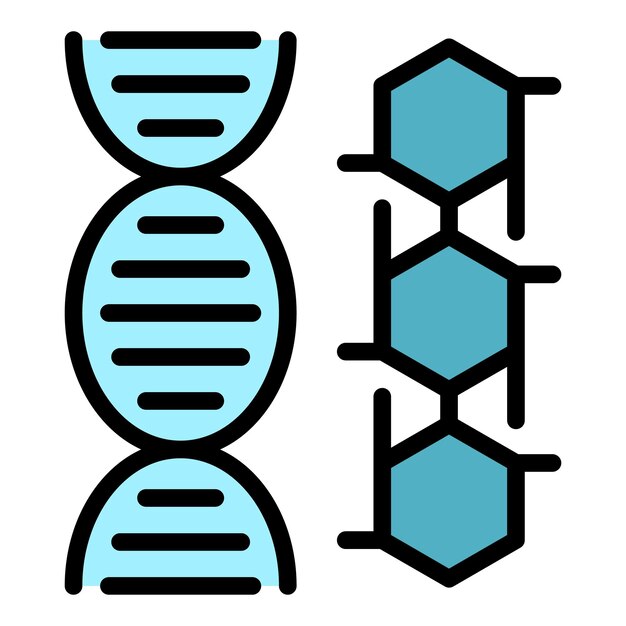 Allergy dna icon Outline allergy dna vector icon color flat isolated