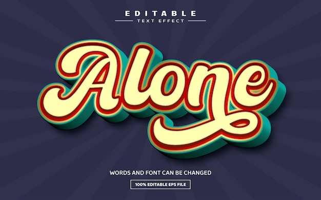 Alone 3D editable text effect template