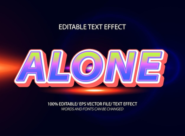 Alone editable text effect and editable text style