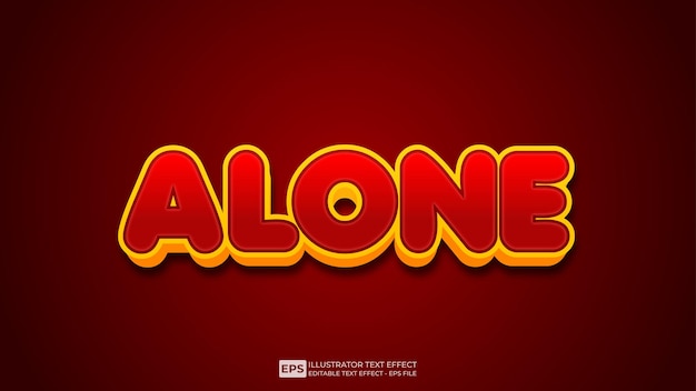 alone editable text effect font