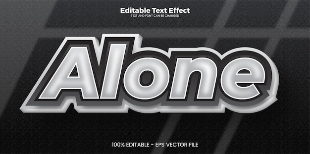 Alone Editable text effect in modern trend style