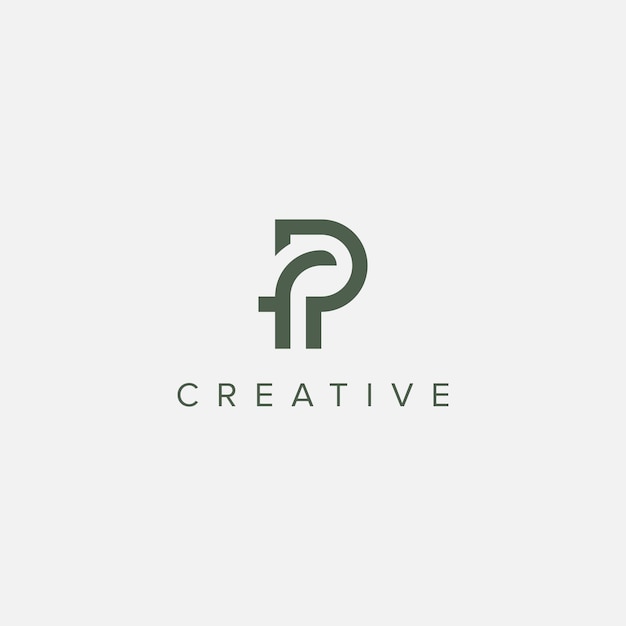 Alphabet letter PF FP logo design template vector