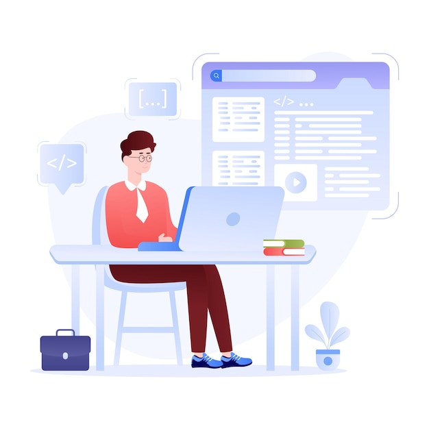 An editable flat illustration of finance manager