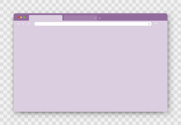 An empty browser window on a transparent background Website layout with search bar toolbar and buttons Vector EPS 10
