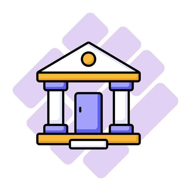 An icon of bank building in modern style easy to use vector premium design