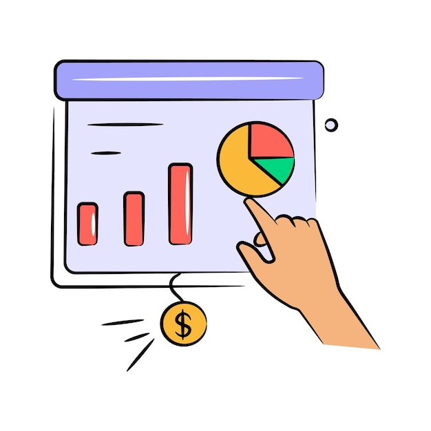 an icon of business graphical presentation vector of statistical presentation
