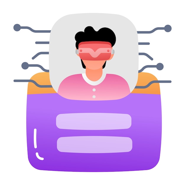 An icon of digital identity in flat style