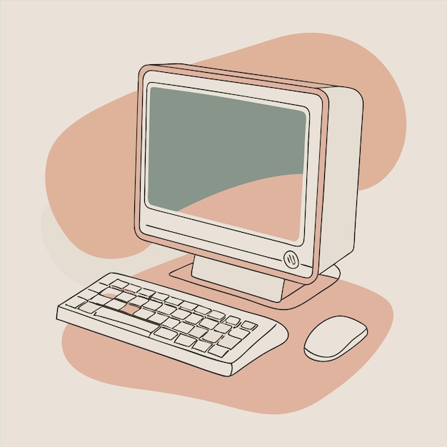 an old computer with a mouse and a mouse on the top