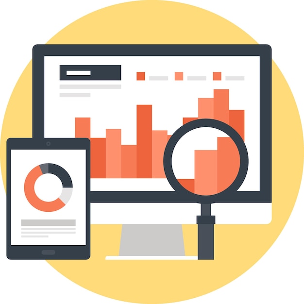 Analytics flat web icon