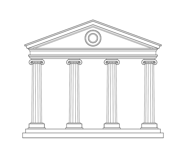 Ancient pediment line concept greek and old rome architecture and marble columns history and culture