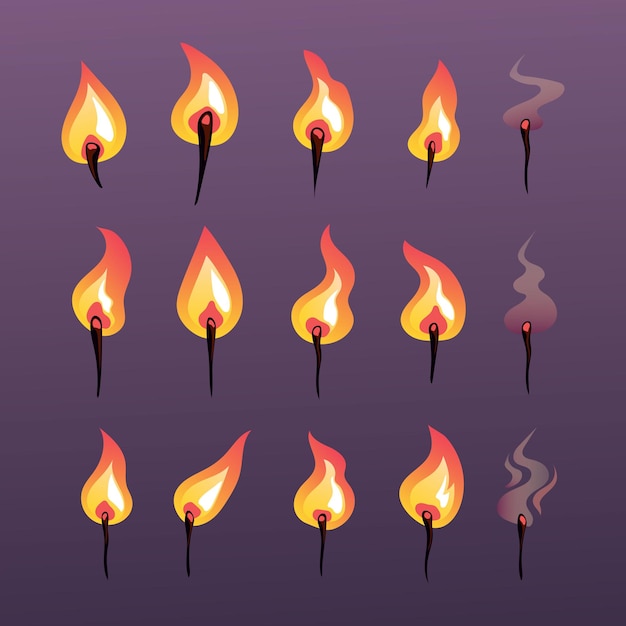 animated burning matches sequence