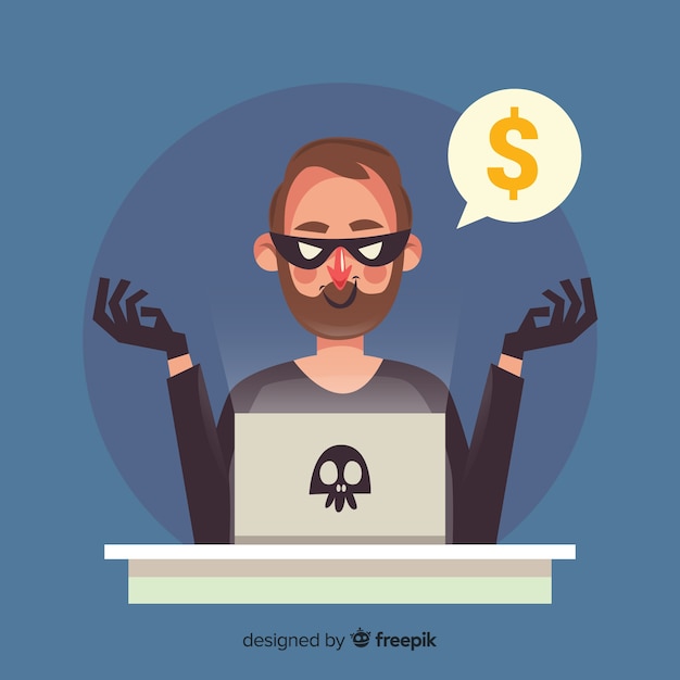 Anonymous hacker concept with flat design