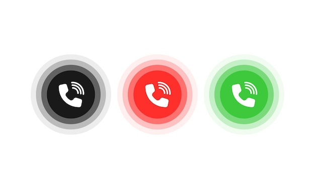 Answer and decline button. Icon for website design, mobile app, ui. Vector 