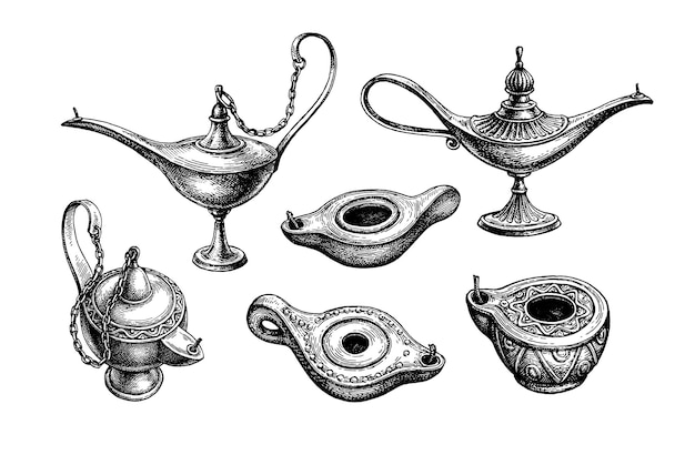 antique oil lamps