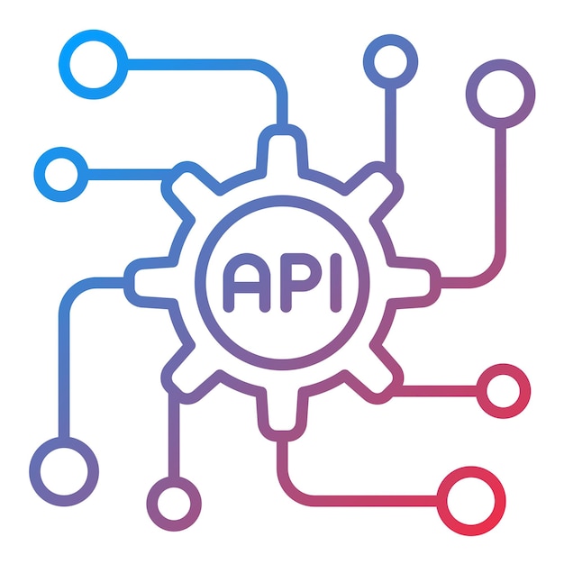 API-ikoni, vektorigrafiikka. Voidaan käyttää tietokoneohjelmointiin.