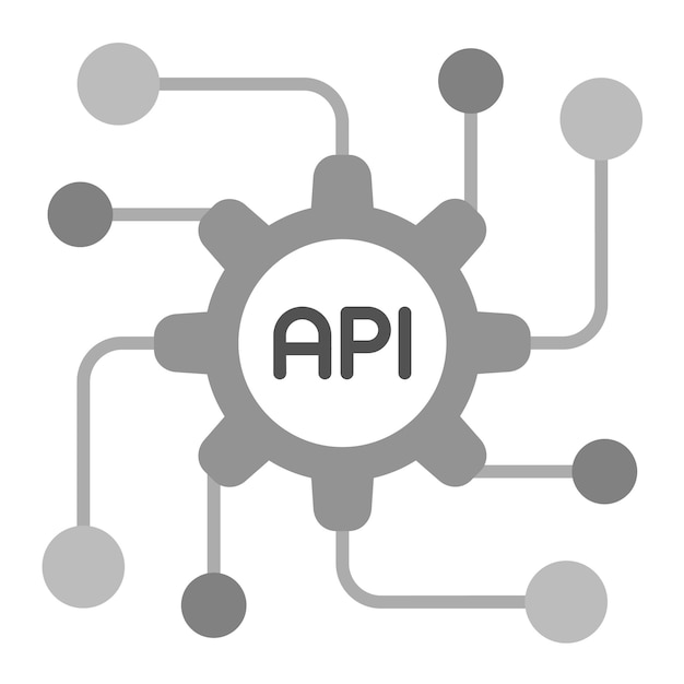 API-ikoni, vektorigrafiikka. Voidaan käyttää tietokoneohjelmointiin.