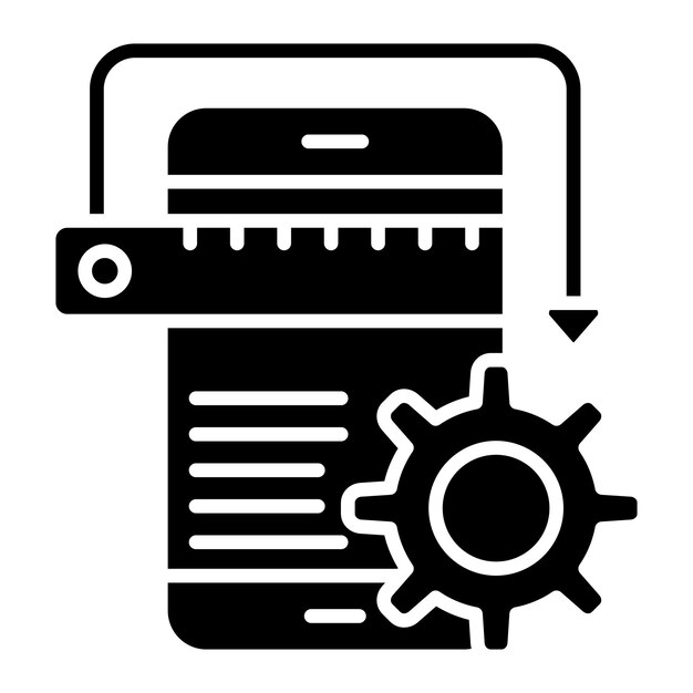 App Development Glyph Solid Black Illustration