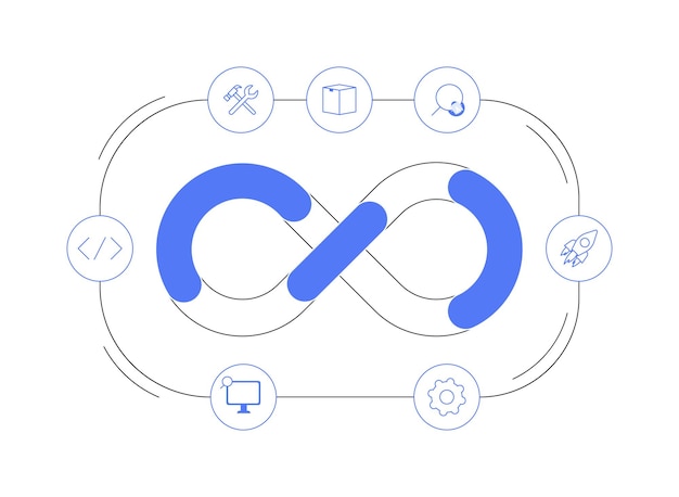 App life cycle abstract concept vector illustration App life cycle bubble DevSecOps system modern IT technology security and operations software development steps abstract metaphor