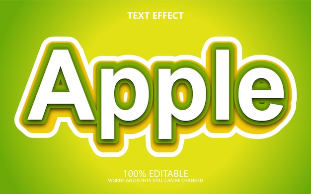 Apple text effect with 3d style