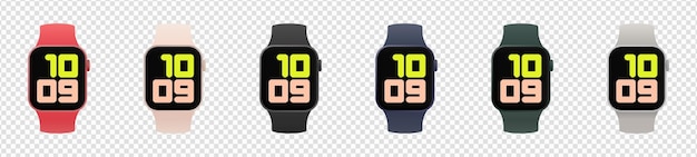 apple watch collection watch icon set clock face with time icons editorial isolated apple wristwatch mockup apple watch series 9 icons template all colors transparent background vector icons