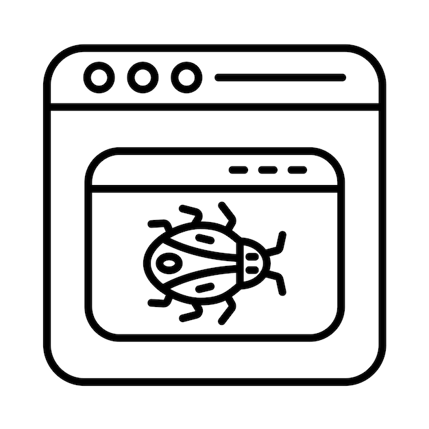 Application Malware Line Illustration