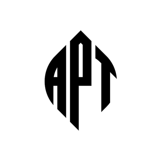 APT circle letter logo design with circle and ellipse shape APT ellipse letters with typographic style The three initials form a circle logo APT Circle Emblem Abstract Monogram Letter Mark Vector