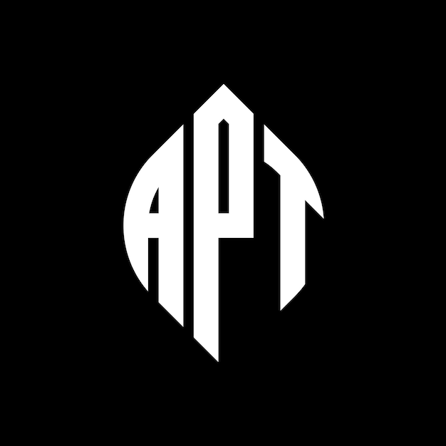 APT circle letter logo design with circle and ellipse shape APT ellipse letters with typographic style The three initials form a circle logo APT Circle Emblem Abstract Monogram Letter Mark Vector
