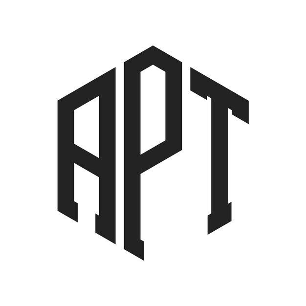 APT Logo Design Initial Letter APT Monogram Logo using Hexagon shape