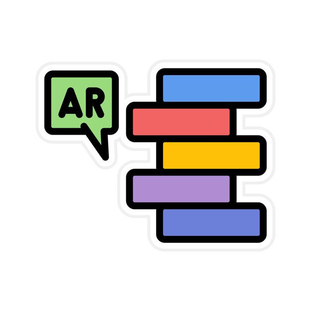 Ar Tumbling Blocks icon vector image Can be used for Augmented Reality