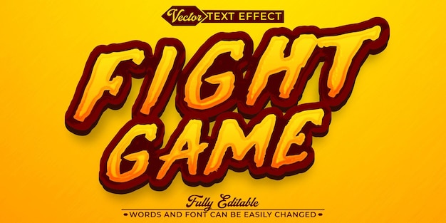 arcade fighting game vector editable text effect template