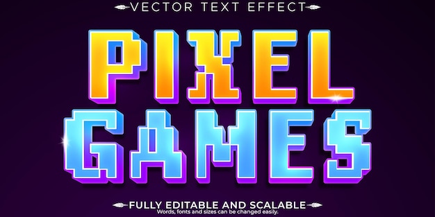 arcade text effect editable pixel and retro text style