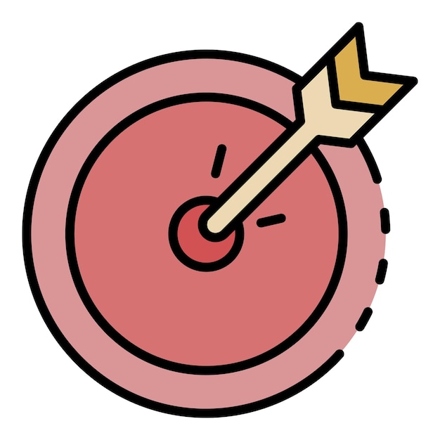 arch aim icon outline arch aim vector icon color flat isolated