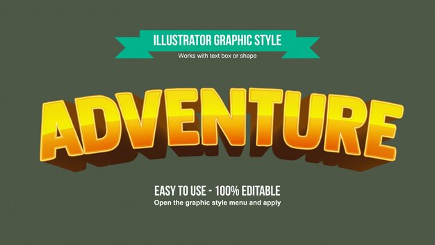 Arched 3D Cartoon Yellow Glossy Editable Text Effect