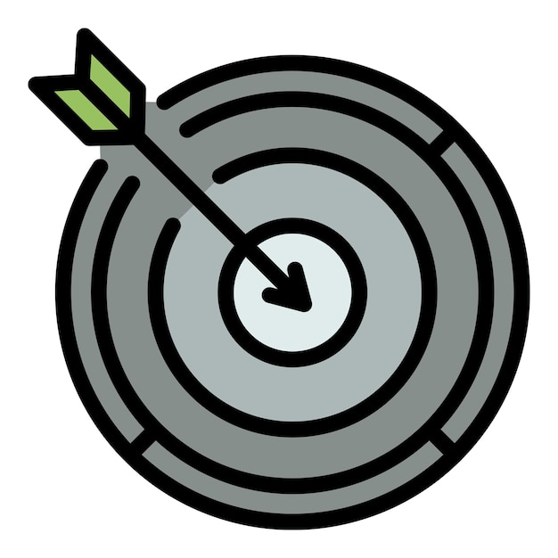 Archer target icon Outline archer target vector icon color flat isolated