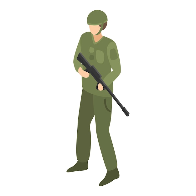 army sniper man icon isometric of army sniper man vector icon for web design isolated on white background