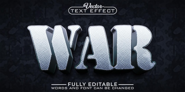 army war vector editable text effect template